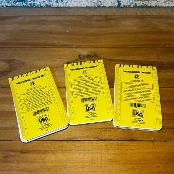 Vintage 3 PACK OF 3”x5” Rite in the Rain All-Weather NOTEPADS - Picture 2 of 4